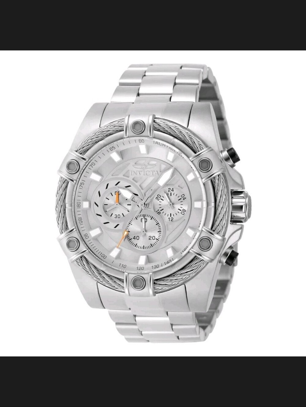 Invicta Bolt Men's Silver Stainless Steel Chronograph Watch 52mm
